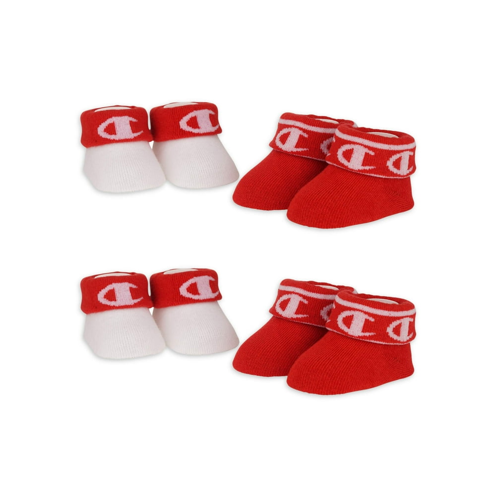 Champion Champion Baby Unisex Bootie Socks, 4 Pack Booties (06M