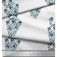 thumbnail image 3 of Soimoi Crepe Silk Fabric Leaves & Floral Block Decor Fabric Printed Yard 42 Inch Wide, 3 of 3