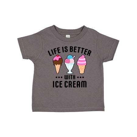 

Inktastic Life is Better with Ice Cream Boys or Girls Toddler T-Shirt