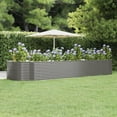 thumbnail image 2 of vidaXL Garden Raised Bed Gray 144.5"x55.1"x26.8" Powder-coated Steel, 2 of 28