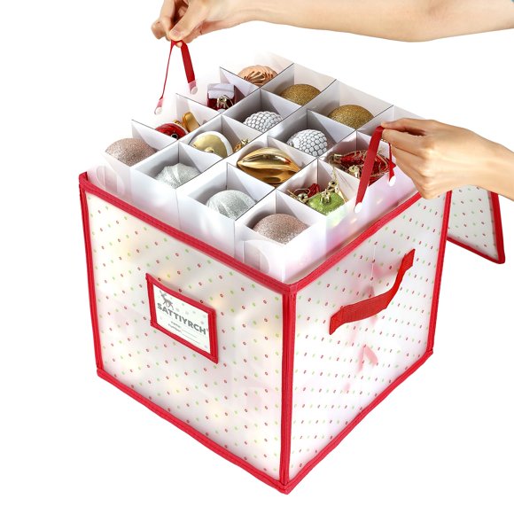 Caja de almacenamiento para adornos navideños Sattiyrch con 4 bandejas, 64 x 3