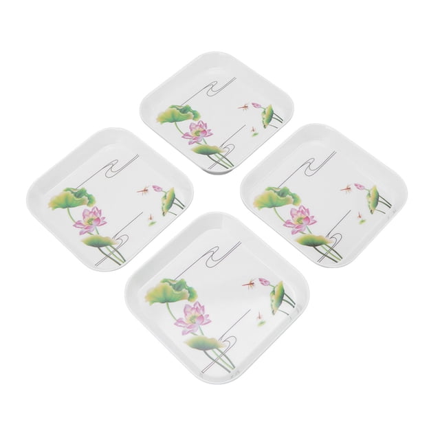 Snack Dish, Keep Tidy Easy To 4pcs Fruit Snack Plate For Restaurant For School Lotusflower