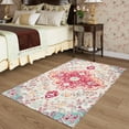 thumbnail image 4 of Belffin 5ft3inx 7ft3in 700Gsm Colorful Patterns Area Rug Machine Washable Non Slip TPR Backing Carpet ,High Pile Carpet With Print For Living Room And Bed Room,Red, 4 of 8