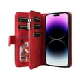 thumbnail image 3 of Multifunctional Case for iPhone 14 Pro Max,[RFID Blocking] 9 Credit Cards Holder with Wrist Strap, Premium PU Leather Zipper Wallet Purse Magnetic Flip Phone Cover For iPhone 14 Pro Max, Red, 3 of 12