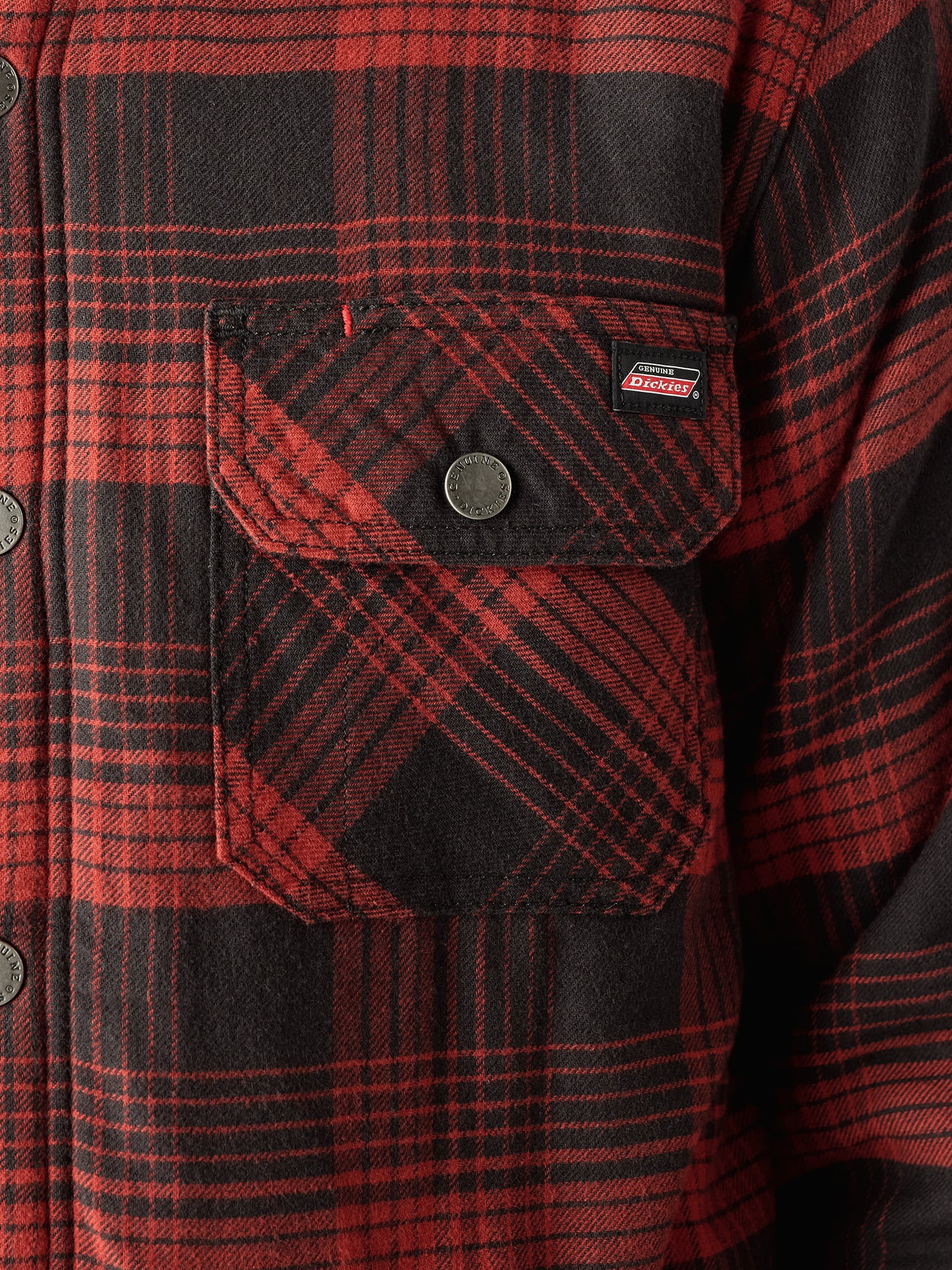 Genuine Dickies Men's Fleece Lined Flannel Shirt Jacket