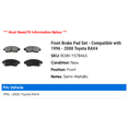 thumbnail image 2 of Front Brake Pad Set - Compatible with 1996 - 2000 Toyota RAV4 1997 1998 1999, 2 of 2