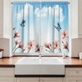 thumbnail image 2 of Ambesonne Spring Kitchen Curtains, Magnolia Branches Bugs, 55"x39", Pale Pink Blue and White, 2 of 3