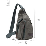 Gustave Canvas Sling Bag for Men & Women Anti-Theft Chest Shoulder Bag Vintage Casual Crossbody Backpack Messenger Bag for Travel Hiking Gray
