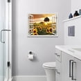thumbnail image 5 of Sunflowers Wall Art Picture for Living Room Country Sunset Landscape Painting Window Frame Style Canvas Farmhouse Wall Decor Modern Scenery Artwork for Bedroom Bathroom Office Home Decoration 16"x12", 5 of 6
