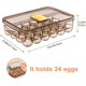 thumbnail image 2 of Caja de huevos de 24 rejillas, caja de huevos de nevera apilable de plástico transparente con tapa, estante de huevos para proteger el almacenamiento de huevos de nevera (marrón) TUNC Sencillez, 2 of 5