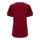 thumbnail image 5 of Camiseta holgada de manga corta y cuello en V para mujer: diseño con mangas abullonadas, cómoda mezcla de poliéster y spandex para uso informal, 5 of 8