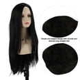 thumbnail image 4 of Perruques Longues Droites Noires pour Femmes, Haute Densité Résistante à la Chaleur Perruque Cheveux Pleins avec Filet Interne, pour Cosplay Fêtes, Événements de Noël, 4 of 7
