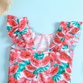 thumbnail image 6 of YunPes Girls One Piece Hawaiian Ruffle Swimsuit, Watermelon Print Ruffle Beachwear Holiday Beach Bathing Suit for Kids Toddler, 6 of 6
