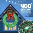 thumbnail image 5 of VINGLI 60 Inch Pre-lit Large Christmas Wreath, Outdoor Christmas Wreath with 400 LED Lights for Garage, Windows, Christmas Door Wreath Decorations with Red Bow, Timer Remote Control, Plug-in, Green, 5 of 7