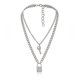 thumbnail image 3 of Collar para mujer, joyería para mujer, joyería para mujer, nuevo colgante de llave con candado, collar con cadena, joyería para mujer, regalo, collar con colgante, 3 of 5
