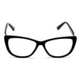 thumbnail image 3 of Women Premium Acetate Big Lens Cateye Reading Glasses - Fun Cat eye Clear Lens Readers - Gold Metal Accent, 3 of 4
