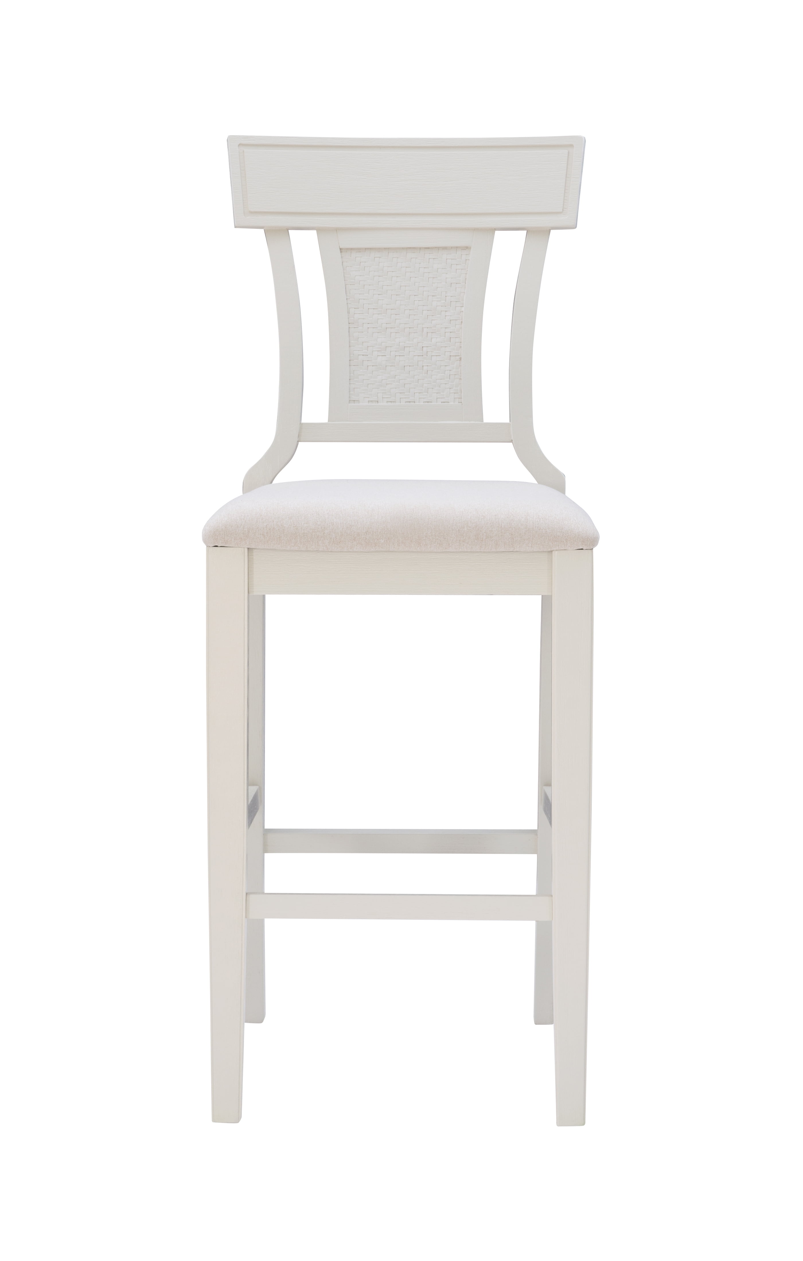 Linon Rylan 30" Bar Stool, Whitewash/Beige