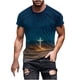 thumbnail image 1 of Camisas de Manga Larga para Hombres Blusa de Cuello Redondo de Impresión Cómoda, Camisa Casual de Poliéster para Uso Diario, de Fiesta Y de Primavera de Verano, 1 of 5