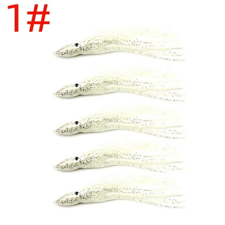 Xuanqin 120mm Luminous Octopus Lure Squid Rubber Fishing Trout Swing Lure 5pcs Fishing Accessories