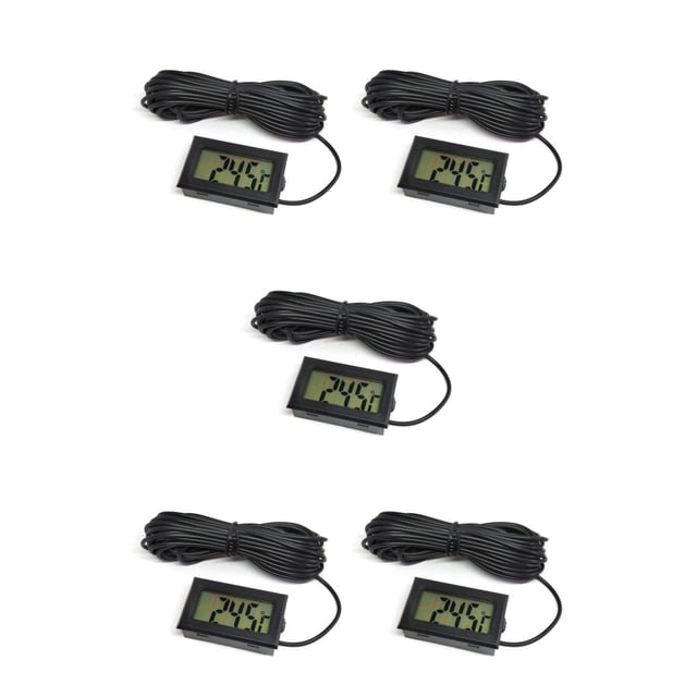 Methold Termómetro digital con sonda temperatura humedad LCD impermeable 5V 12V bebé baño incubadora indicador para interior negro Type2 NO2