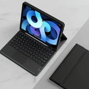 REQO Touch Keyboard Case for iPad Air 5 2022 / iPad Air 4 2020, Touchpad Detachable Colour Keyboard Round Key Slim Leather Folio Smart Cover for iPad Air 5th 4th Gen 10.9" (Black)