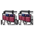thumbnail image 1 of Cateissary Wheelchair Side Bag Pouch Bed Organizer Pocket Rail Phone 2piezas Vino rojo 32.5 x 18 cm, 1 of 1