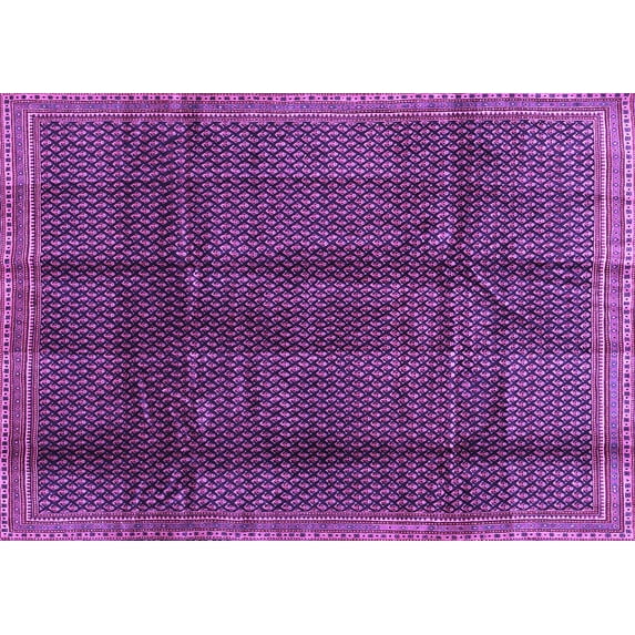 Ahgly Company Indoor Rectangle Abstract Purple Contemporary Area Rugs, 3' x 5'
