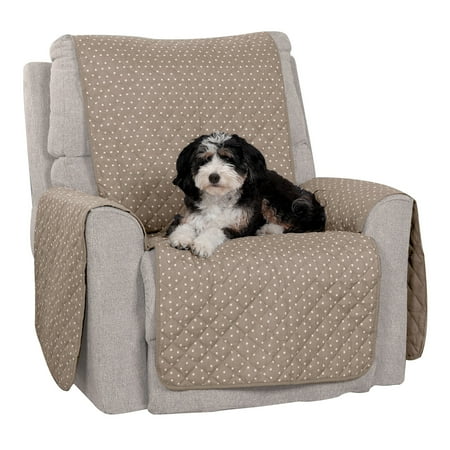 UPC: 0842229128987 | FurHaven Pet Products Reversible Recliner Furniture Protector – Polka Paw Print Biscuit