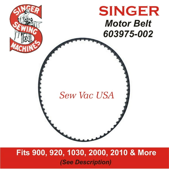 Singer Compatible Sewing Machine Motor Belt 603975-002 Fits 900, 920, 1030, 1036, Athena 2000 & More See Description