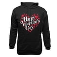 thumbnail image 4 of Goodeals Clearance,Men's Happy Valentine's Day Pullover Sweatshirts with Hoody Love Heart Print Hooded Casual Graphic Basic Sweatshirts Aesthetic Hoodies with Pocket(Black,XXL), 4 of 5