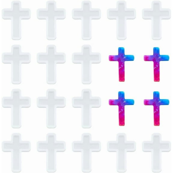 10 Pcs Cross Silicone Resin Molds 1.5"x1" Epoxy Resin Molds Crucifix Casting Mold for Necklace Pendant Jewelry DIY Craft DIY