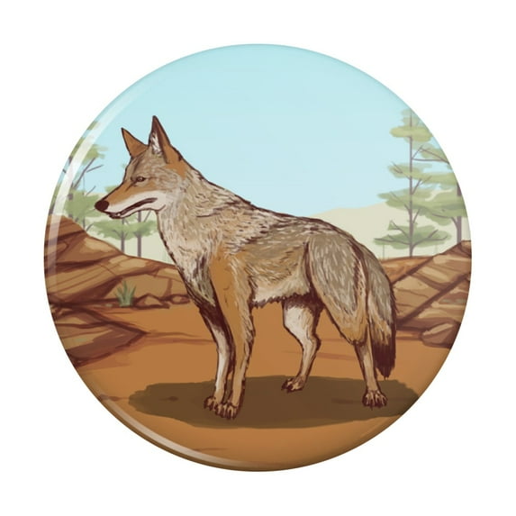 Coyote in the Wild Kitchen Refrigerator Locker Button Magnet