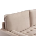 thumbnail image 5 of 69 Inch Wide Upholstered Two Cushion Sofa with Bolster Pillows in Beige Velvet, 5 of 14