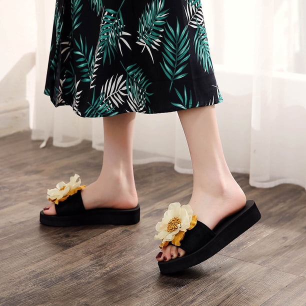 Zapatilla de playa de vacaciones de fondo suave antideslizante de una palabra antideslizante de nuevo estilo de verano para mujer Wmkox8yii hj789