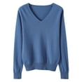 thumbnail image 5 of Suéter de mujer Otoño Invierno 2024 Jerseys de punto Cuello en V Camisa ajustada de corte bajo Jerseys de punto suaves y sólidos Suéteres básicos, 5 of 5