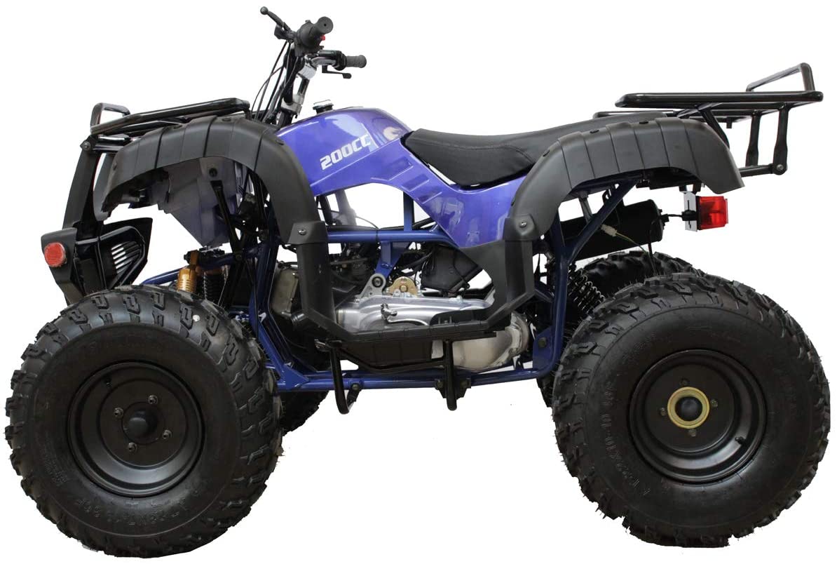 Ricky Powersports Model TK200B5 169cc ATV BIG Size Utility for youth and adults with Big Shining LED Headlight-Burgundy