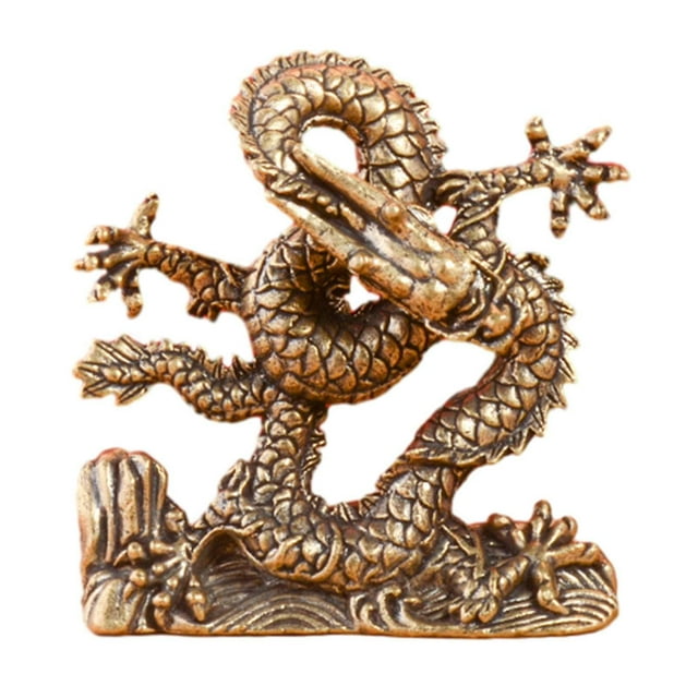 Mini Estatua artesanal de Dragón mayimx adorno de latón escultura Feng Shui para decoración del hogar