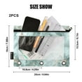 thumbnail image 3 of 2 Pack Pencil Pouch for 3 Ring Binder Smooth Zipper Folders with Pockets Clear Window Pencil Case Mint Green Marble, 3 of 6
