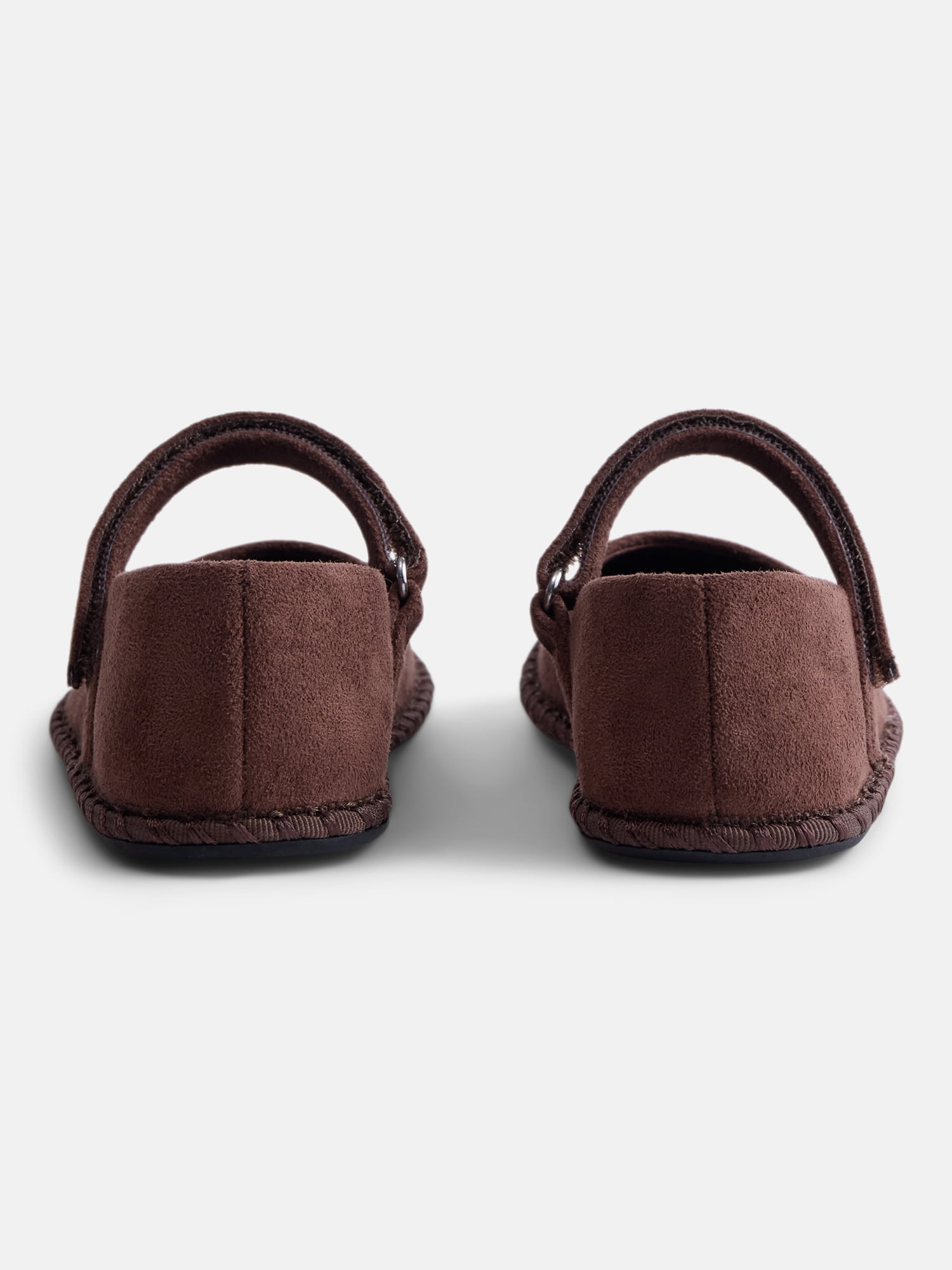 Wonder Nation Toddler Girls Faux Suede Whipstitch Ballet Shoes