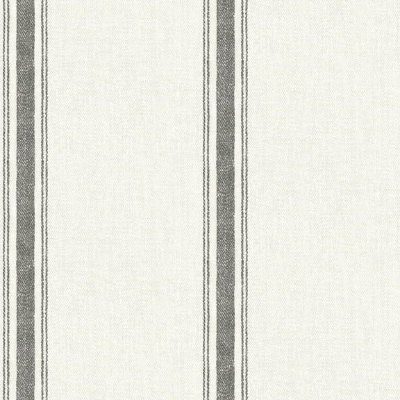 Chesapeake Linette Black Fabric Stripe Wallpaper