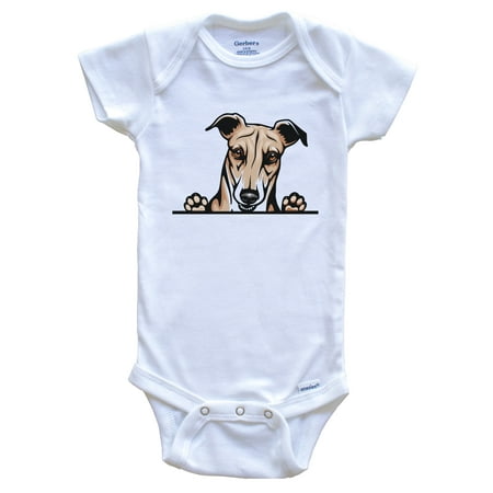 

Greyhound Dog Breed Cute One Piece Baby Bodysuit 6-9 months white