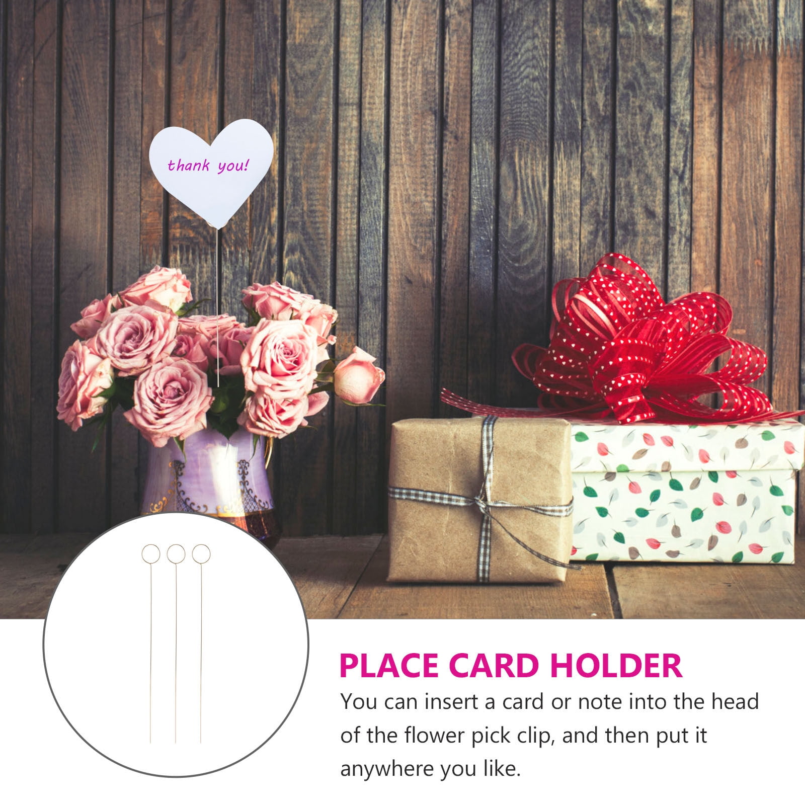 HONMEET 60Pcs Round Golden Iron Table Number Holders and Floral Picks for Stylish Party Decor