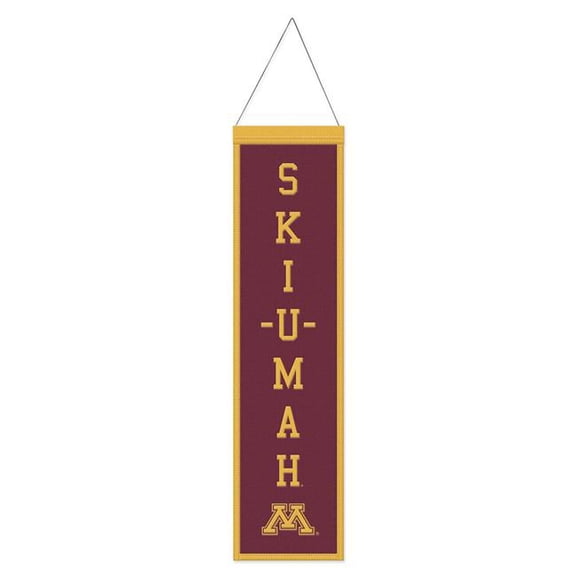 Wraft Fanatics 9416645588 8 x 32 in. Minnesota Golden Gophers Banner - Wool - Heritage Slogan Design