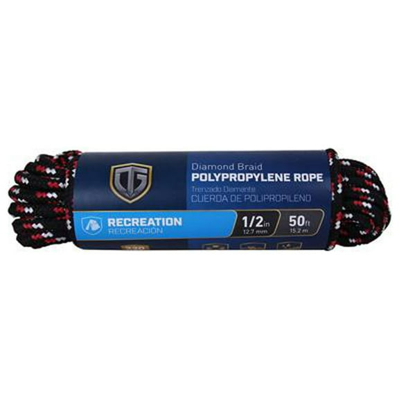 643581 Polypropylene Rope, Diamond Braided, 1/2-In. x 50-Ft. - Quantity 4