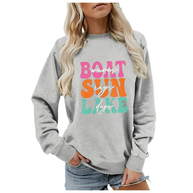 WEAIXIMIUNG Sweat-Shirt pour Femmes Zip Up Sweat-Shirt Surdimensionné Col Rond Manches Longues Pull