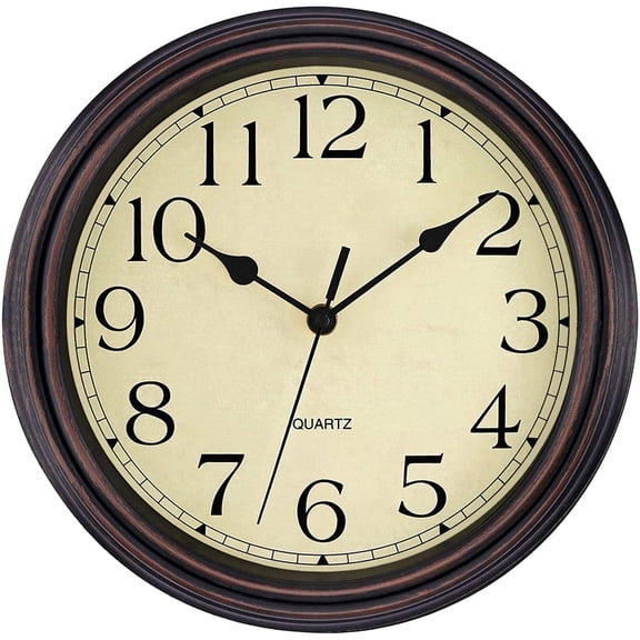 12" Quartz Retro Indoor Wall Clock,Silent Mechanism