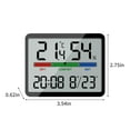 thumbnail image 4 of Digital Clock under $5! CQCYD Color Screen Digital Clock, Large Display Alarm Clock with Temperature Humidity, Date Time Indoor Thermometer, Desktop Wall Mount Electronic Clock, Battery Included, 4 of 9