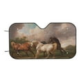 thumbnail image 7 of Fotbe Three Horses Oil Painting Car Windshield Sunshade | Sun Visor Protector Front Window Shade, Keeps Out UV Rays, Keeps Your Vehicle Cool-Small, 7 of 7
