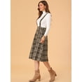 thumbnail image 4 of Falda Midi Con Tirantes Y Tartán A Cuadros Vintage Para Mujer Tela escocesa marrón XS, 4 of 6