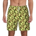 thumbnail image 2 of Picia Avocado pattern Mens Swim Trunks with Compression Liner Stretch Beach Shorts Quick Dry with Zipper Pockets No-Chafing Board Shorts-Small, 2 of 9
